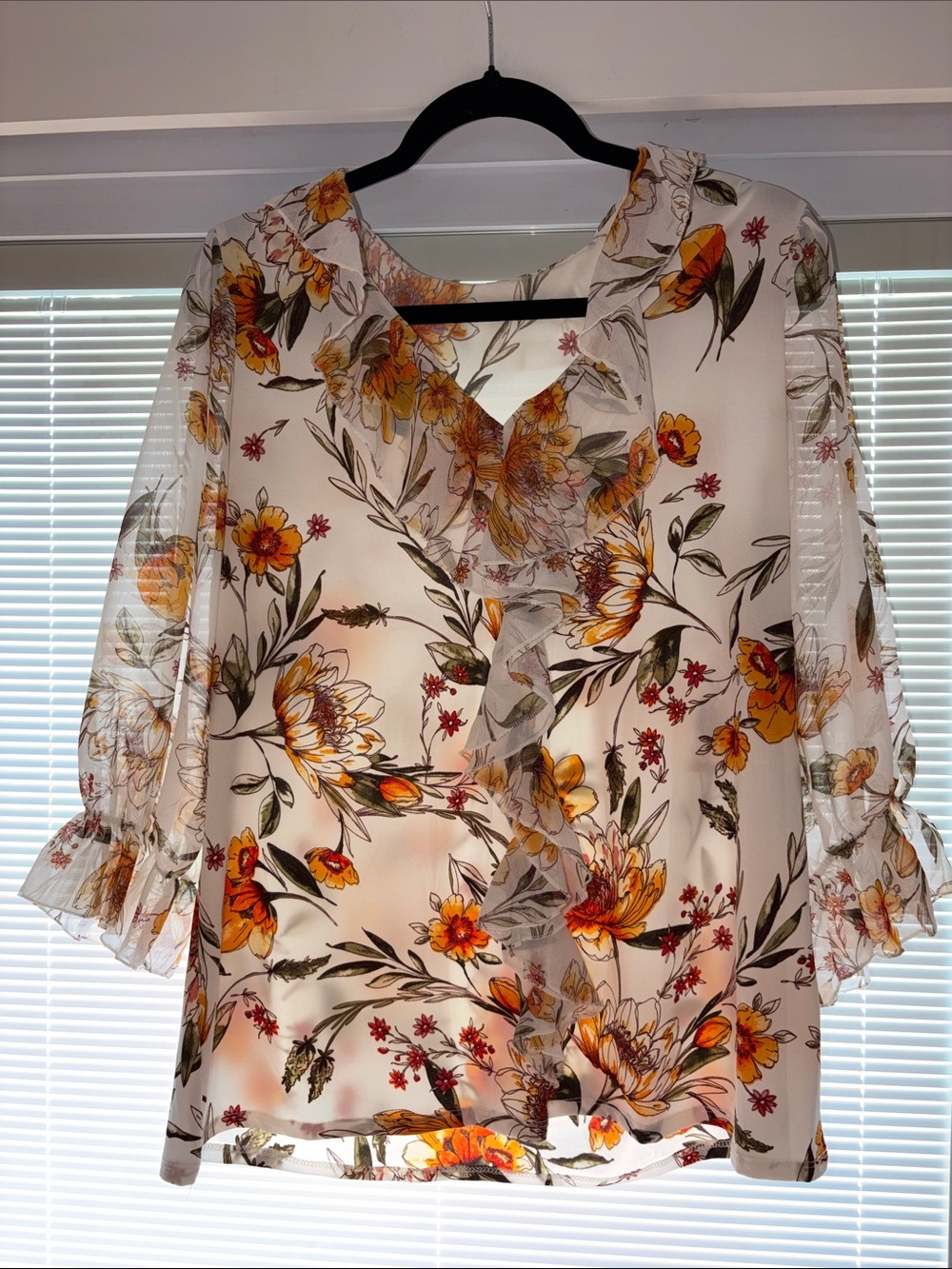 PerSeption Concept Floral Blouse Size XL